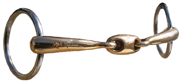 Mikmar Cupreon Bradoon Snaffle Bit with Simple Center Mouthpiece - Mikmar Bit Company - Horseback Riding Bits