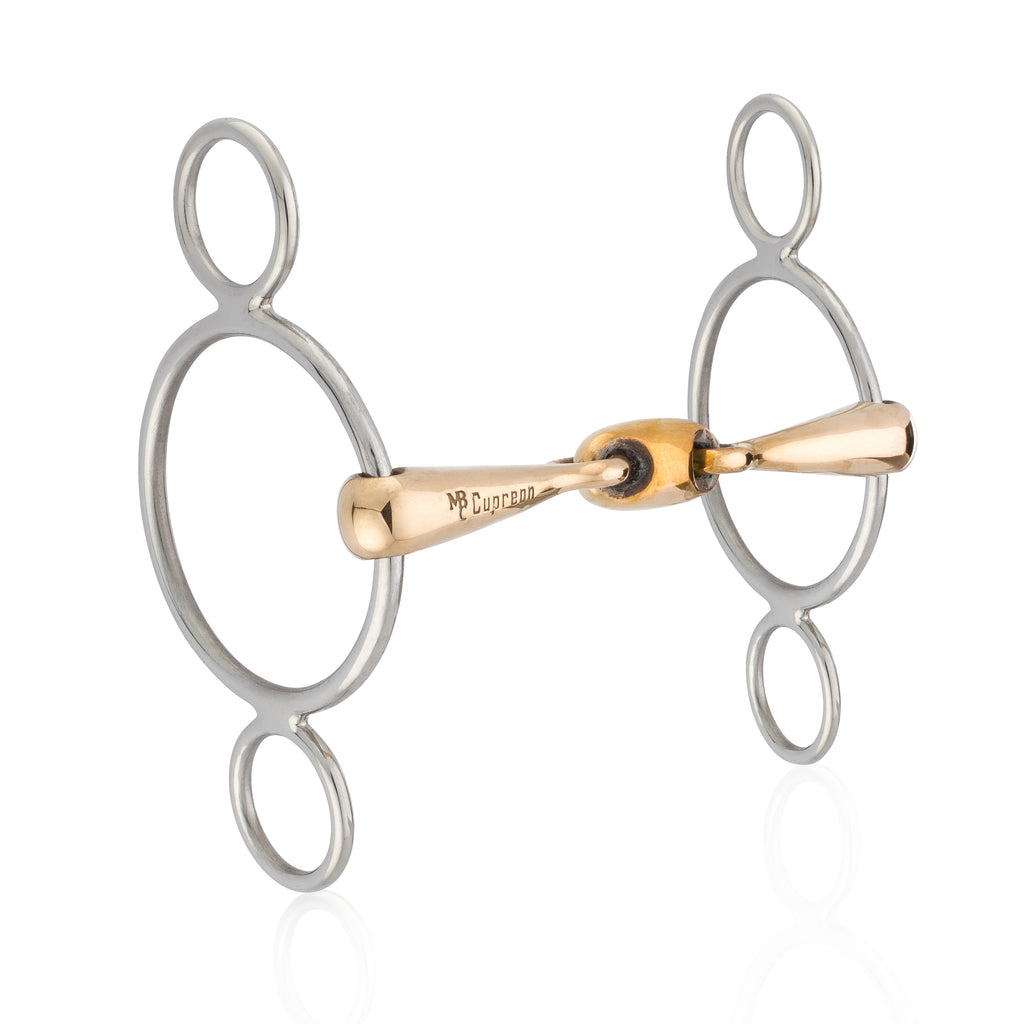 Mikmar Cupreon Two Ring Snaffle with Simple Center Mouthpiece - Mikmar Bit Company - Horseback Riding Bits